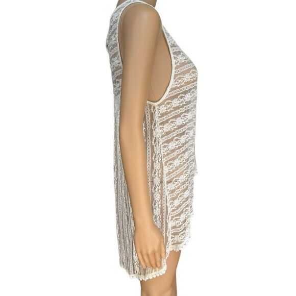 Painted Threads ivory boho lace hi low top blouse size M NWT - Picture 2 of 7